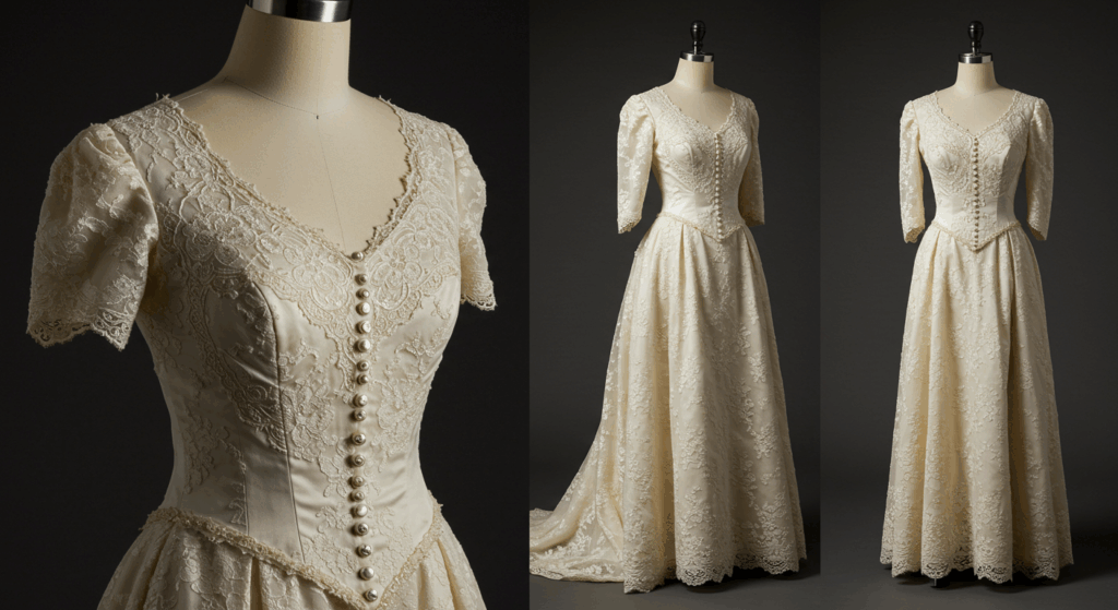 Vintage wedding dress restoration