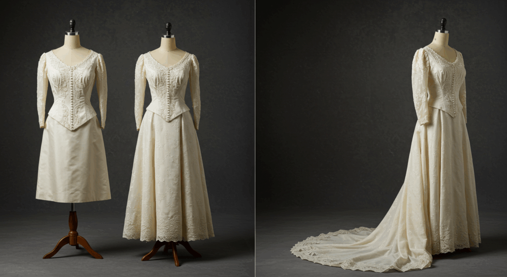 Vintage wedding dress restoration