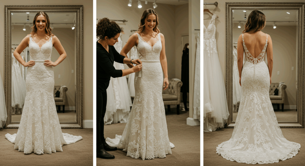 wedding dress fitting